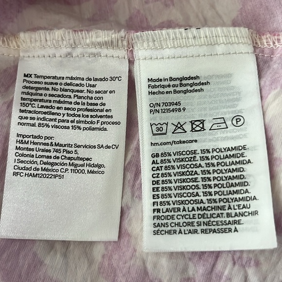 h&m tie detailed crepe v neck Maxi dress Pink Cream Loose Fit S/M - Picture 10 of 14